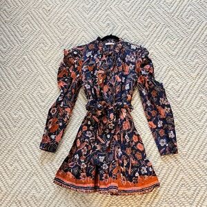 EUC Ulla Johnson Floral Long Sleeve Dress - Size 6